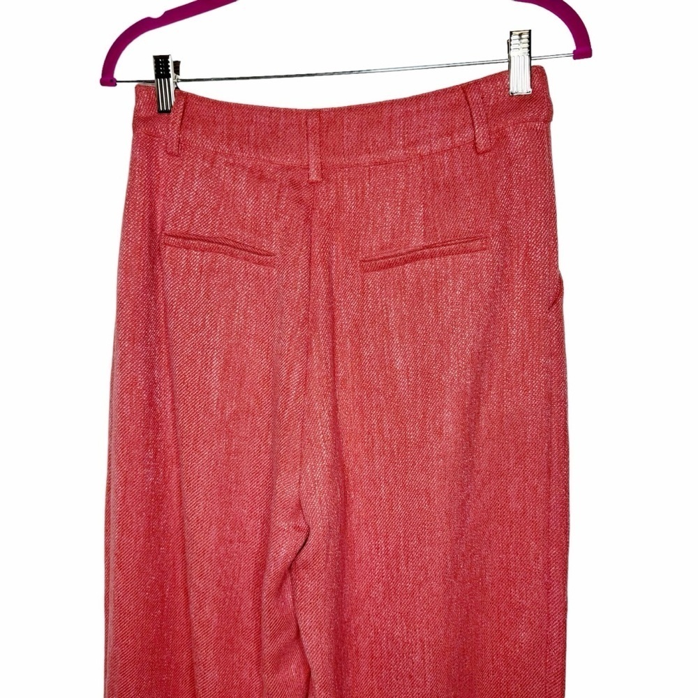 Aura Wide Leg Trouser Pants in Red Tweed Medium - Picture 4 of 8